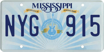 MS license plate NYG915