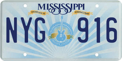 MS license plate NYG916