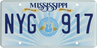MS license plate NYG917