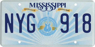 MS license plate NYG918