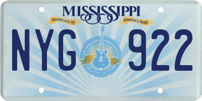 MS license plate NYG922