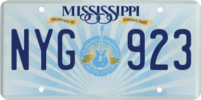 MS license plate NYG923