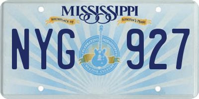 MS license plate NYG927