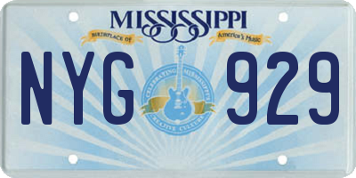 MS license plate NYG929