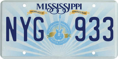 MS license plate NYG933