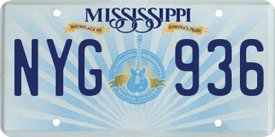 MS license plate NYG936