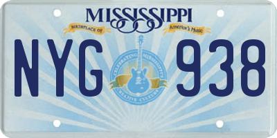 MS license plate NYG938