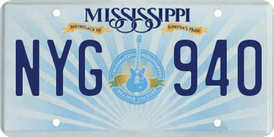 MS license plate NYG940