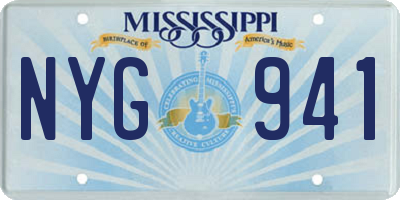 MS license plate NYG941