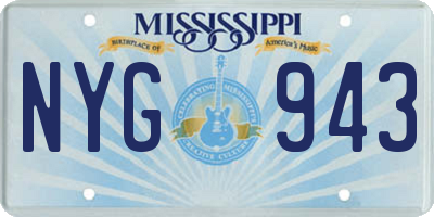 MS license plate NYG943
