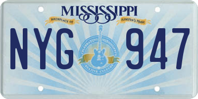 MS license plate NYG947