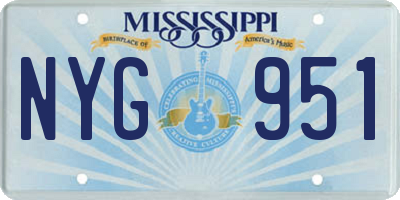 MS license plate NYG951