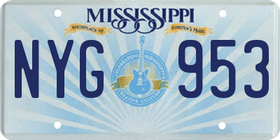 MS license plate NYG953
