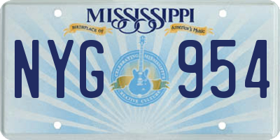 MS license plate NYG954