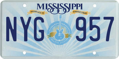 MS license plate NYG957