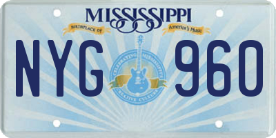 MS license plate NYG960