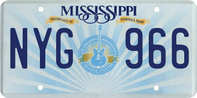 MS license plate NYG966