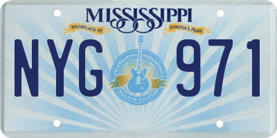 MS license plate NYG971