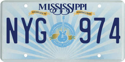 MS license plate NYG974