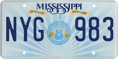 MS license plate NYG983