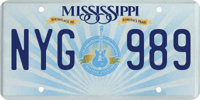 MS license plate NYG989