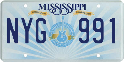 MS license plate NYG991