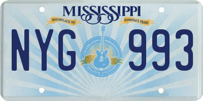 MS license plate NYG993