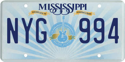 MS license plate NYG994