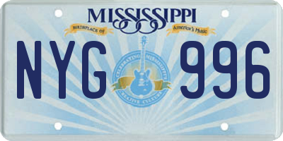 MS license plate NYG996
