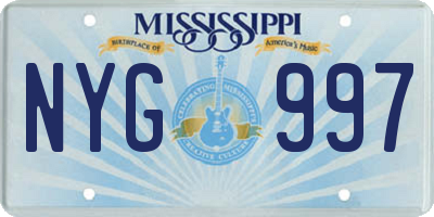 MS license plate NYG997
