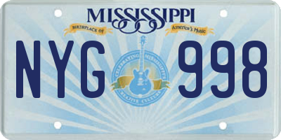 MS license plate NYG998