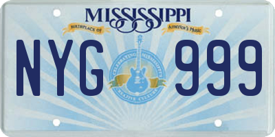 MS license plate NYG999