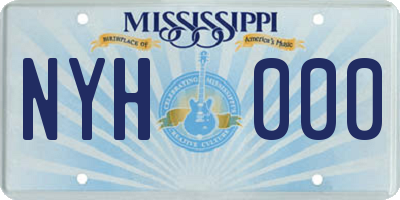MS license plate NYH000