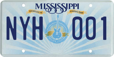 MS license plate NYH001