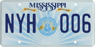 MS license plate NYH006