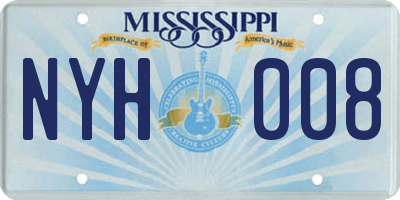MS license plate NYH008