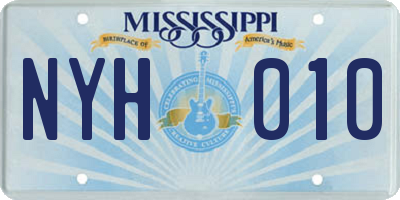 MS license plate NYH010