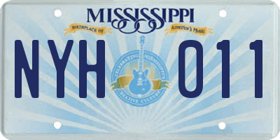 MS license plate NYH011