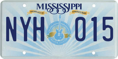 MS license plate NYH015