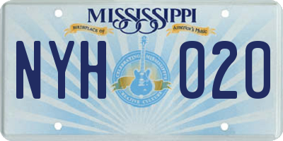 MS license plate NYH020