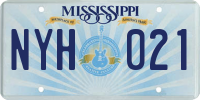 MS license plate NYH021