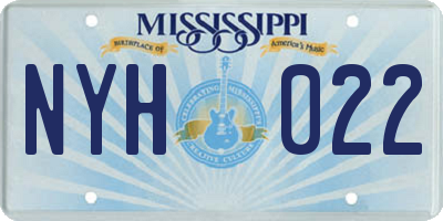 MS license plate NYH022