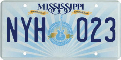 MS license plate NYH023