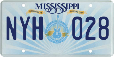 MS license plate NYH028