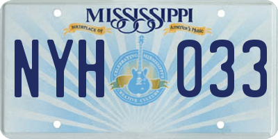 MS license plate NYH033