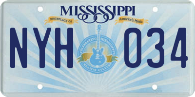 MS license plate NYH034