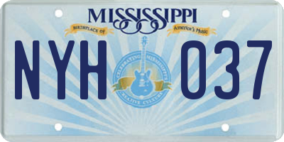 MS license plate NYH037