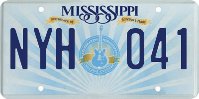 MS license plate NYH041