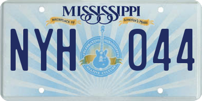 MS license plate NYH044