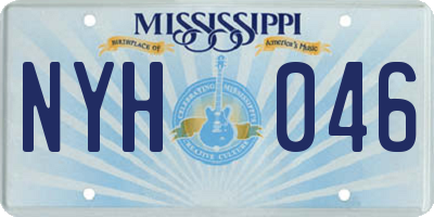 MS license plate NYH046